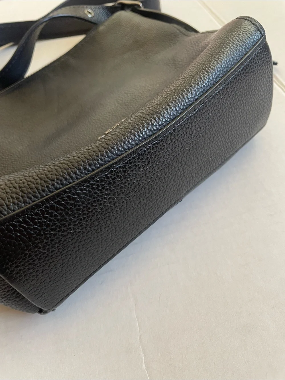 Coach 21377 Crossbody Bag Women Small Black Pebbled Leather